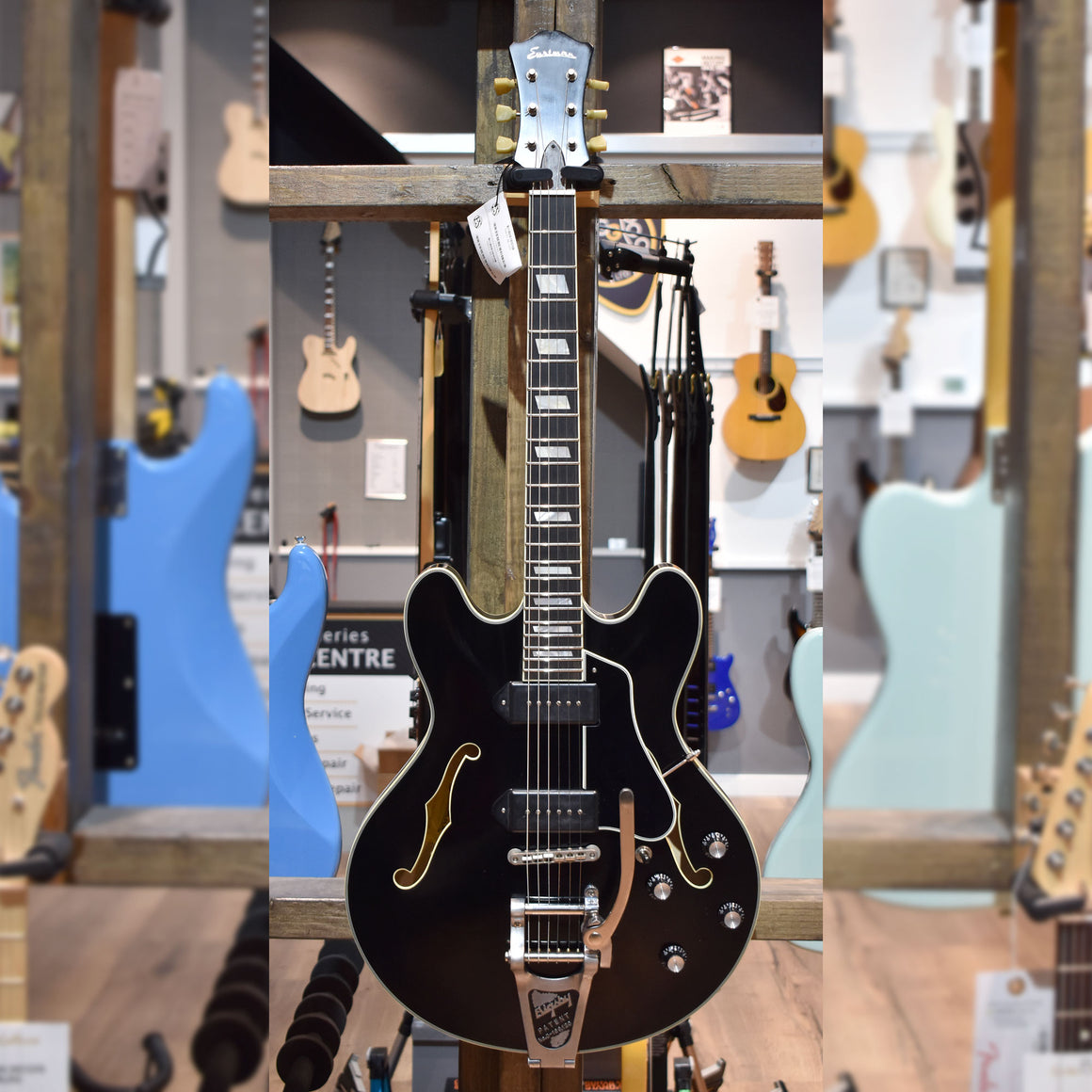 Eastman T64/TV-BK-LTD Limited Edition Black Electric Guitar W/Hard Case