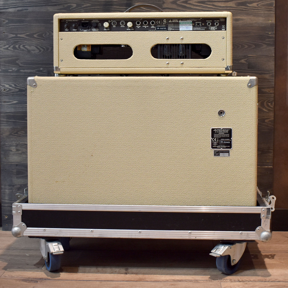 Fender Super Sonic 60W Head & Super Sonic 2X12 Cabinet W/Flight Cases (Pre-Owned)