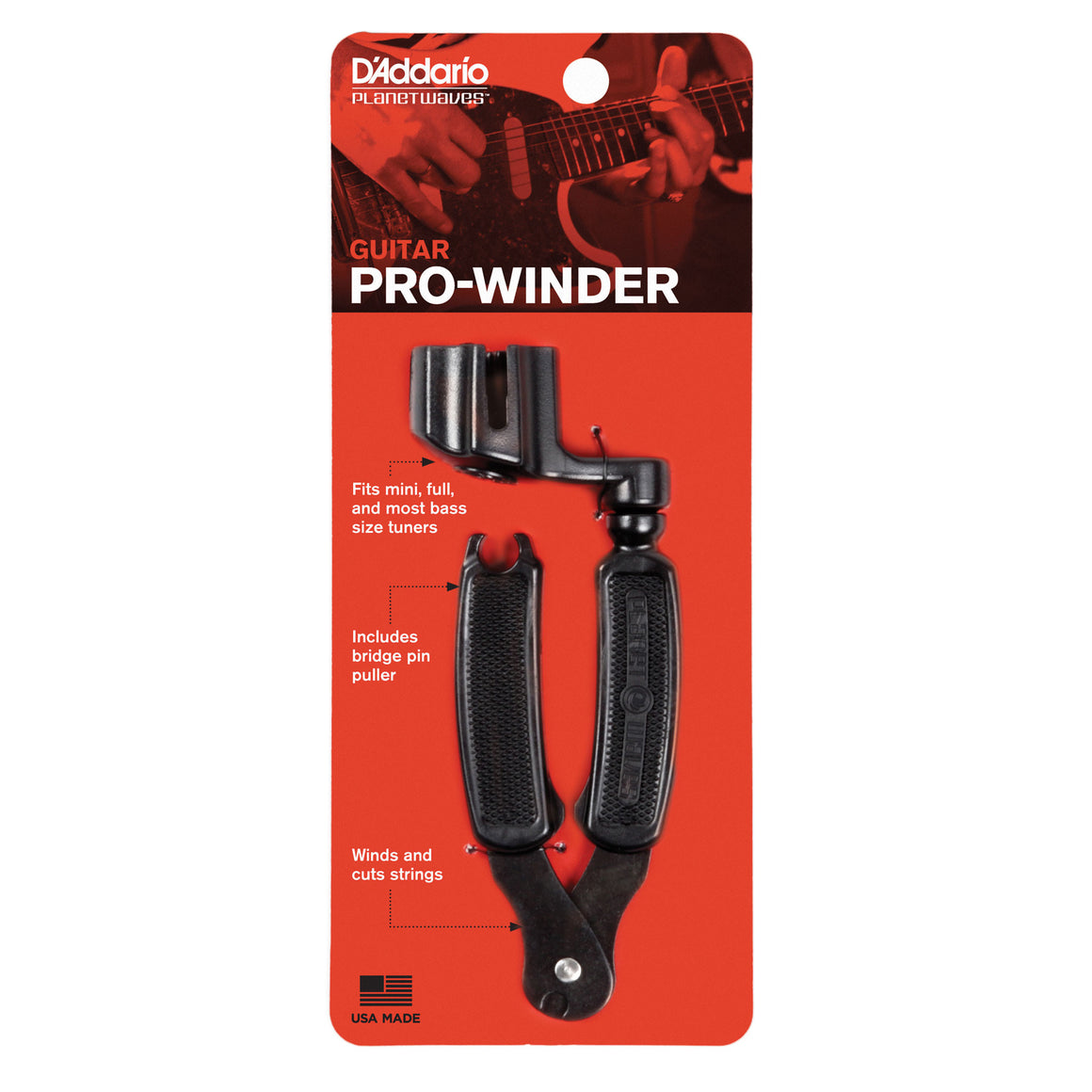 D'Addario Guitar Pro Winder Multi-Tool Black