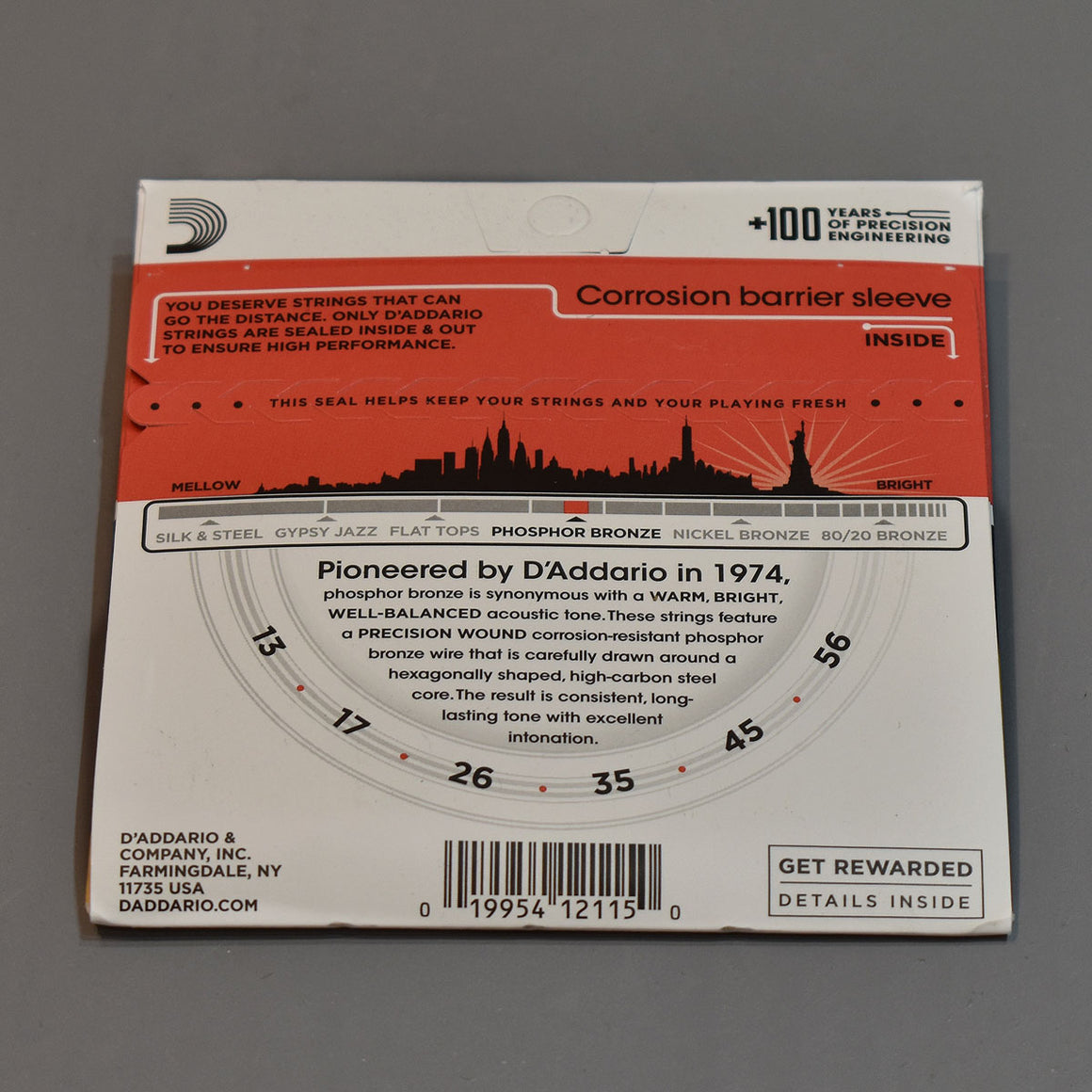 D'Addario EJ17 13-56 Medium Phosphor Bronze Acoustic Guitar Strings